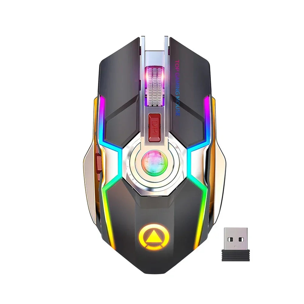 Ergonomic Wireless Gaming Mouse with RGB Backlight