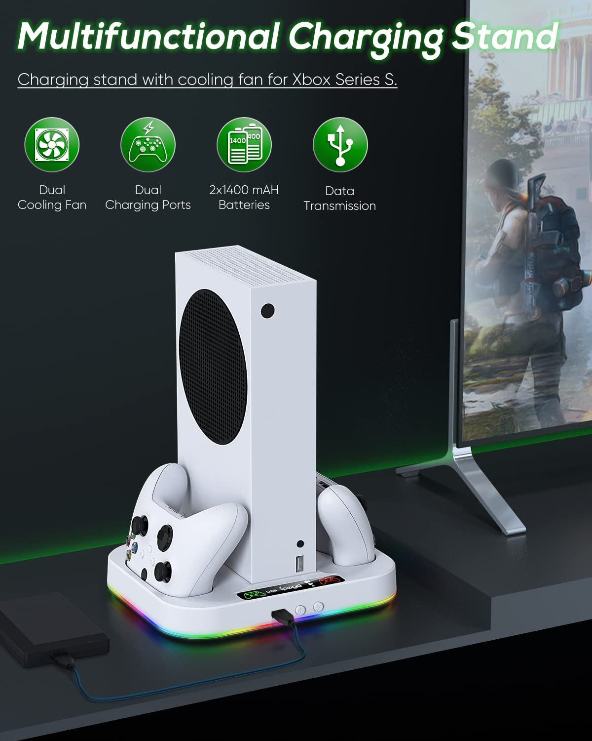 RGB Cooling Charger Dock for Xbox Series