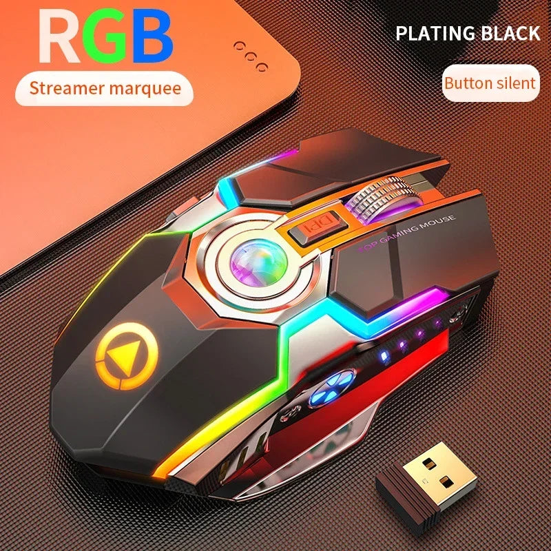Ergonomic Wireless Gaming Mouse with RGB Backlight