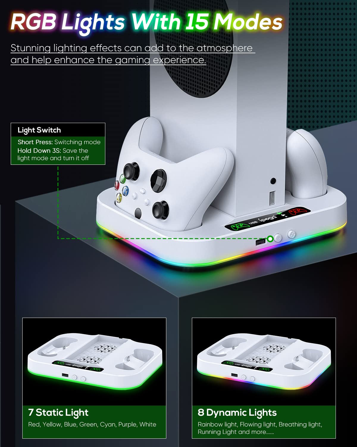 RGB Cooling Charger Dock for Xbox Series