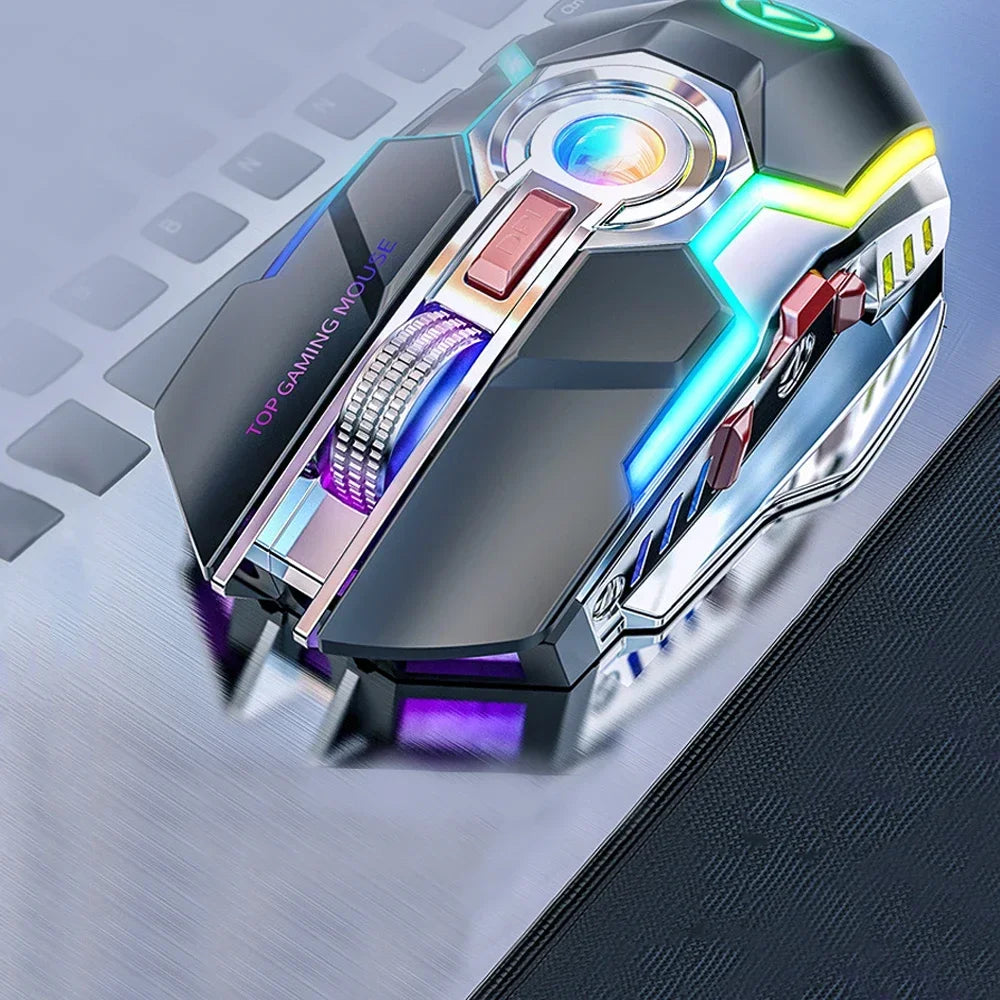 Ergonomic Wireless Gaming Mouse with RGB Backlight