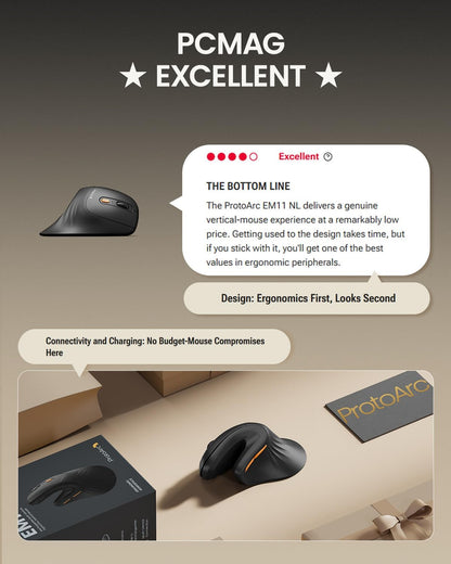 EM11 Ergonomic Vertical Wireless Mouse