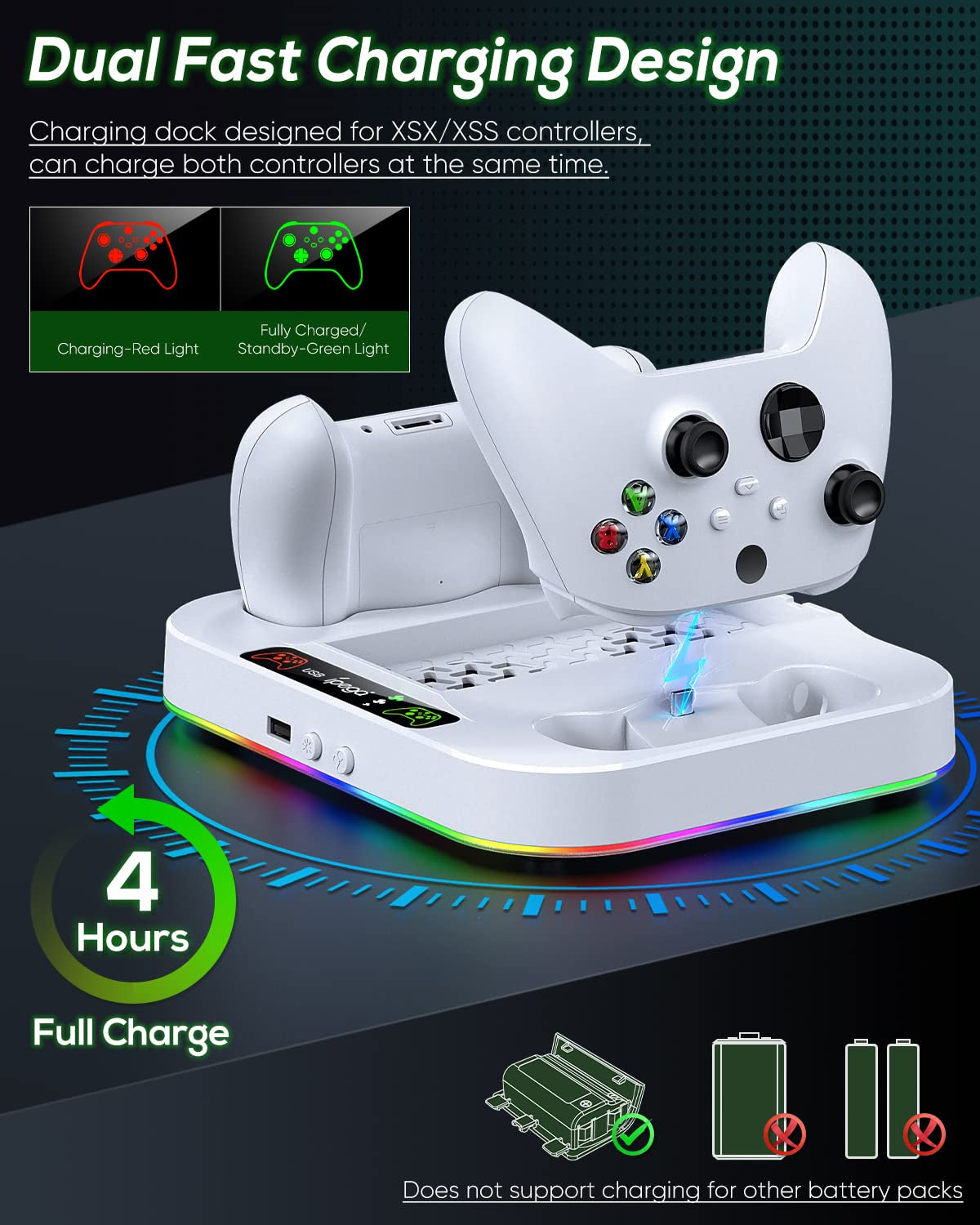 RGB Cooling Charger Dock for Xbox Series