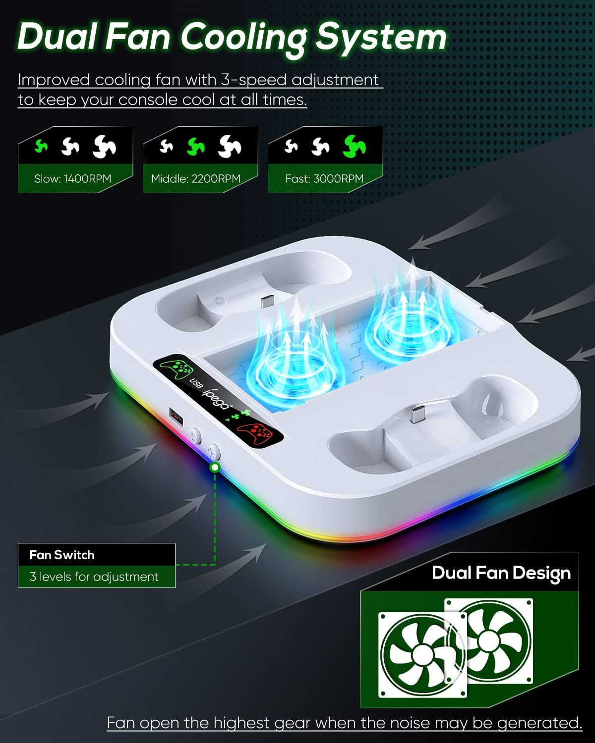 RGB Cooling Charger Dock for Xbox Series